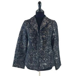 Eileen Fisher Jacket Jacquard Grey Silver